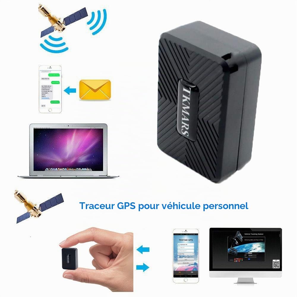 TKMARS Mini Traceur GPS Magnétique pour Voiture | Localisateur GPS sans Abonnement, Suivi en Temps Réel,Étanche IP66,pour Moto,Scooter, Animaux,Enfants, Sacs et Clés,4GTK913