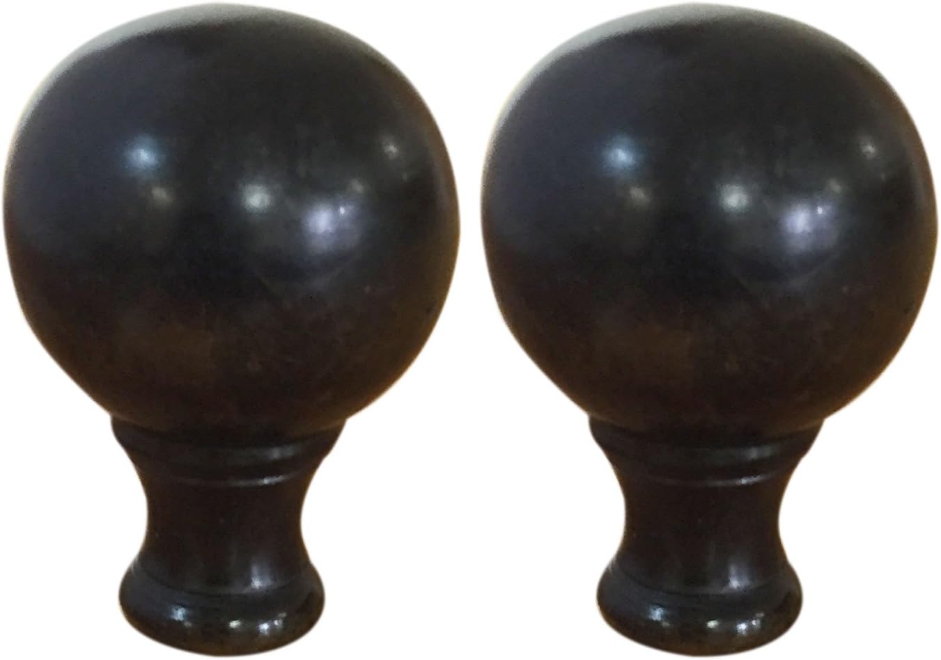 Royal Designs Medium Ball Lamp Finial for Lamp Shade- Antique Brass Set of 2