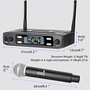 Amazon.com: Depusheng Wireless Microphone System, VHF Fixed Dual