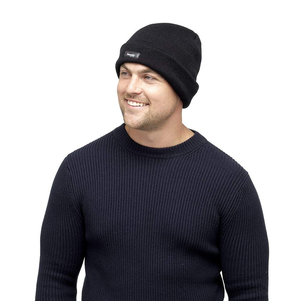 Undercover Men's Black Heatguard Knitted Beanie Hat With Turn Up Gl219
