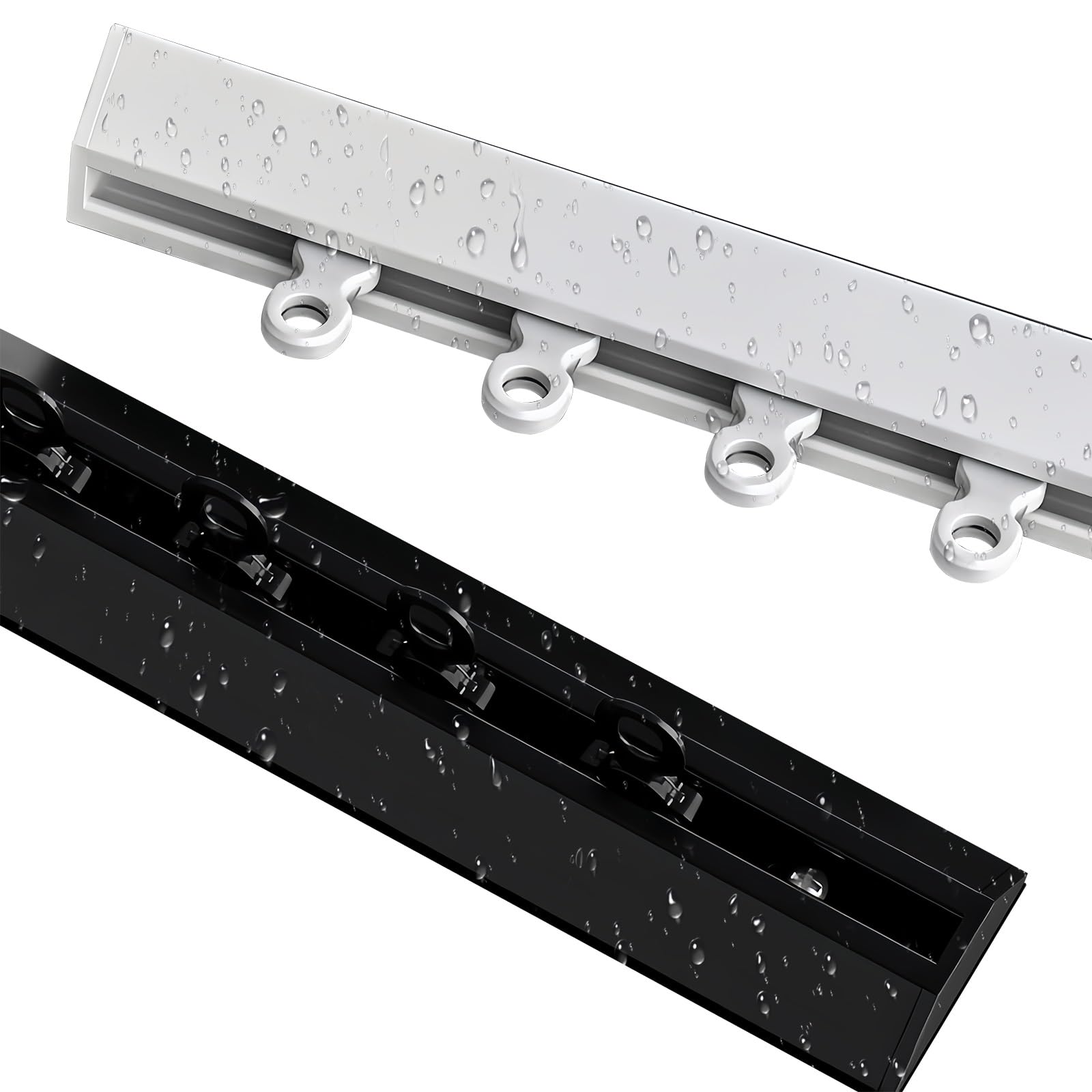 3.28ft-19.6ft Curtain Track, Ceiling Curtain Track, Curtain Track Ceiling Mount, Ceiling Track system for Curtains, Drapes, Room Dividers Ceiling Mount Single Curtain Tracks System(White,1.5m/4.92FT)