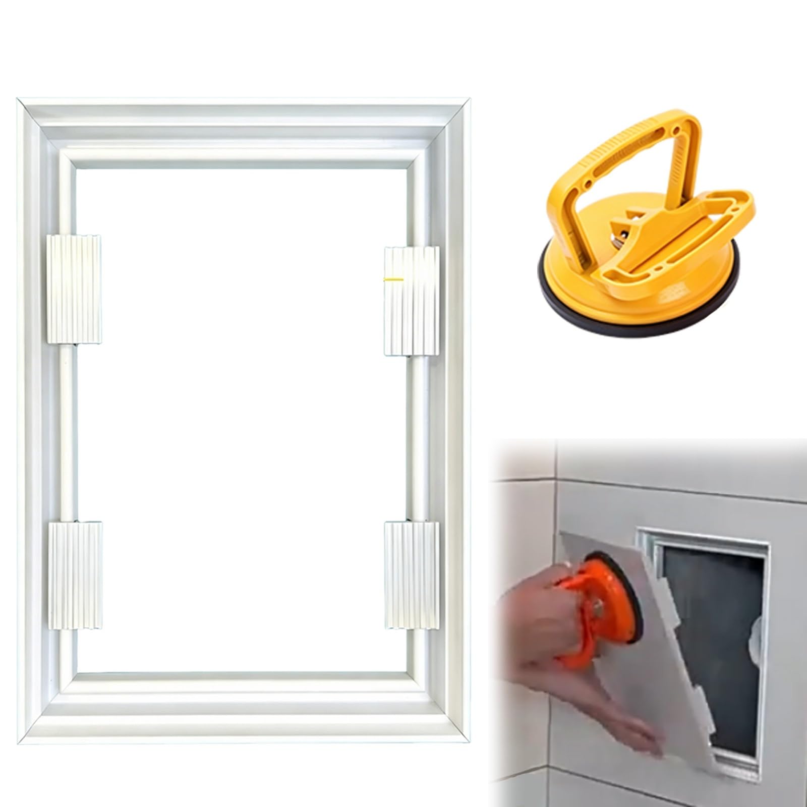 LZMZMQ Removable Tileable Access Hatch Frame, Flush-Mounted Inspection Door for Wiring Cables Cords, Decorative Service Shaft Hole Panel(30x30cm/12x12in)
