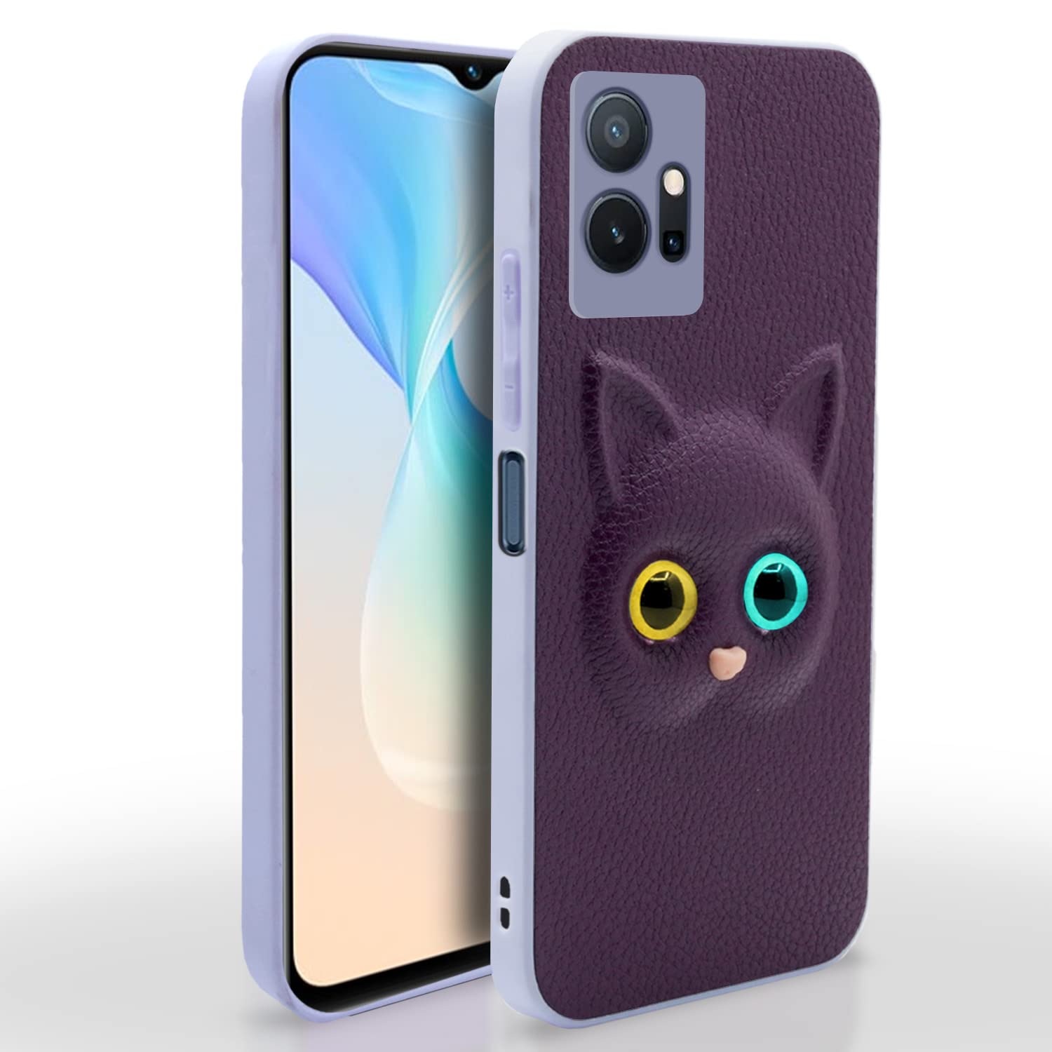 Pikkme Vivo T1 5G / Vivo Y75 5G / iQOO Z6 5G Back Cover for Girls | Cute Cat Leather Finish | Soft TPU | Case for Vivo T1 5G / Vivo Y75 5G / iQOO Z6 5G (Purple) (B0BCPBG784) Amazon Price History, Amazon Price Tracker