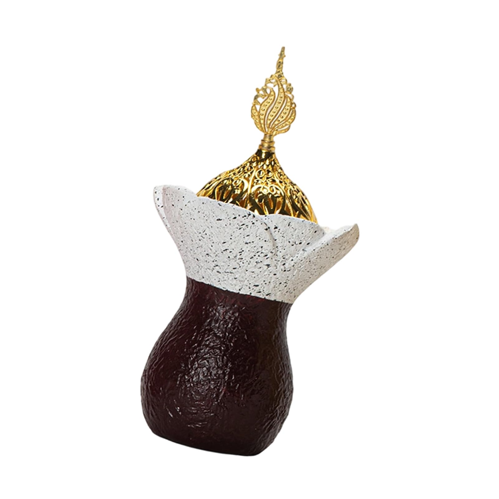 Sculpted Resin Bakhoors Ice Burner with Cover Middle Eastern Arabic Fragrance Diffuser Islamic Festival Decor Meditation Incense Burner