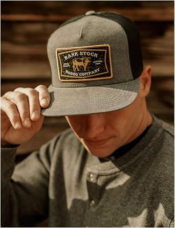HOOEY Rank Stock Adjustable Snapback Mesh Back Trucker Hat (Charcoal/Black)