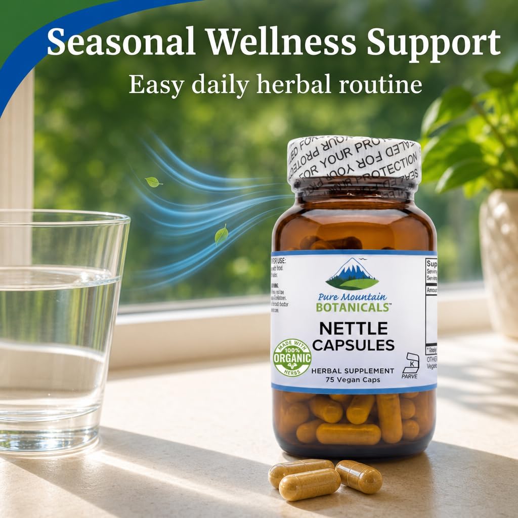 Pure Mountain Botanicals Stinging Nettle Leaf Capsules - 500mg Organic — Amazon image 3
