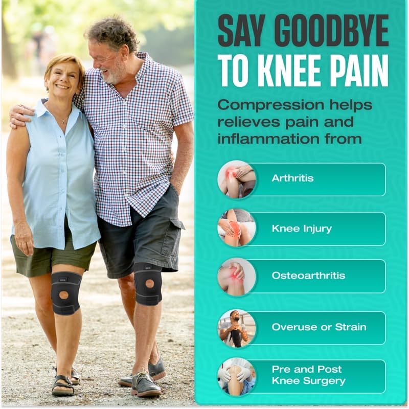 Miniatura 3 de Modvel Rodillera ELITE con estabilizadores laterales y almohadillas de gel para rótula para un máximo apoyo al dolor de rodilla y recuperación