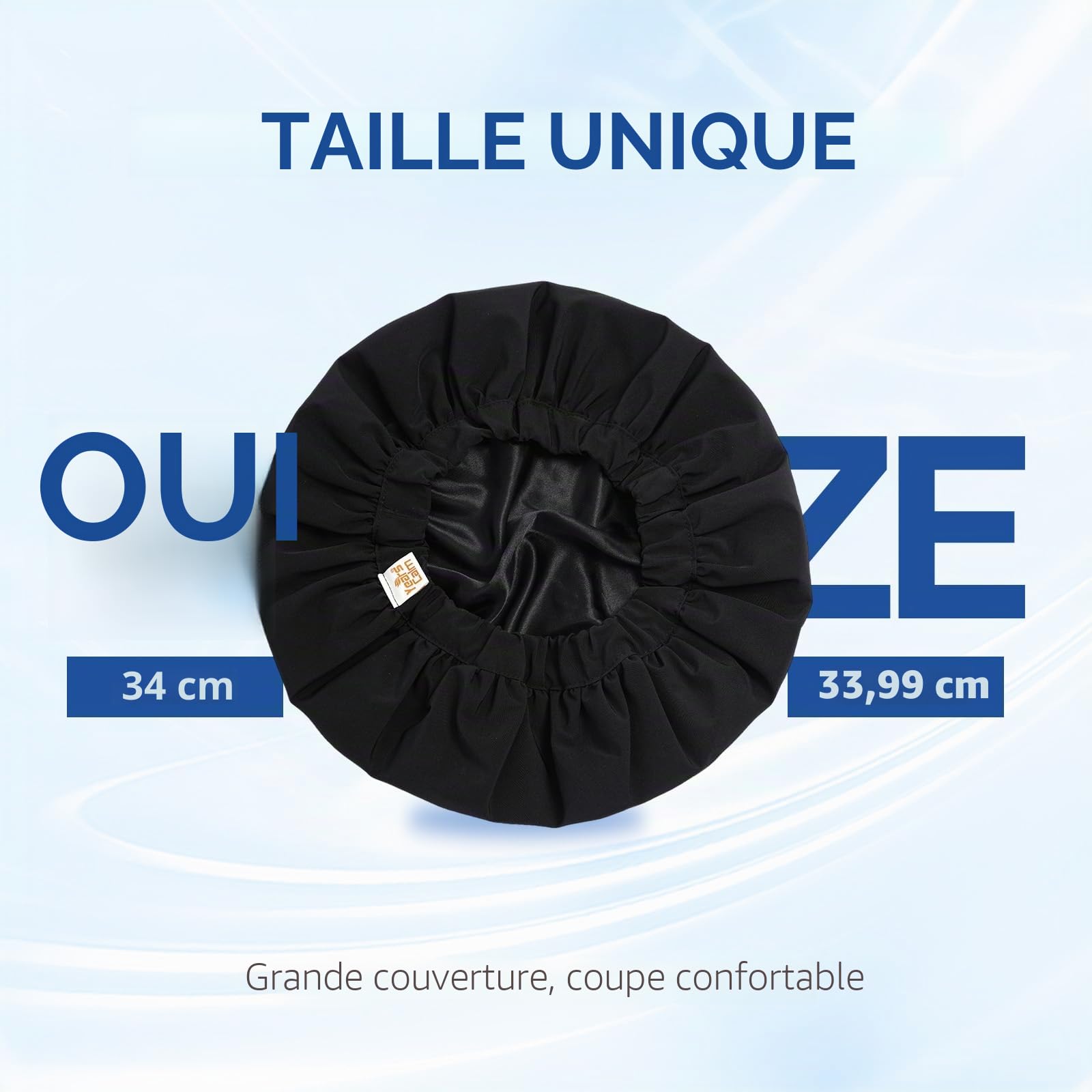 Years calm Bonnet de douche pour homme imperméable et réutilisable – Design tendance double couche, bande élastique réglable pour cheveux longs et bouclés, bonnet de bain et spa XL pour voyage, doublé