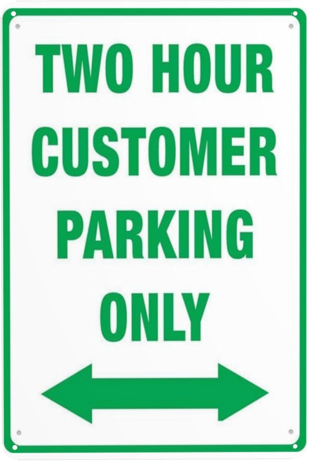 Kwqdozf As Pic Two Hour Customer Parking Only Two Way Arrow Metal Sign Aluminum Warning Ti