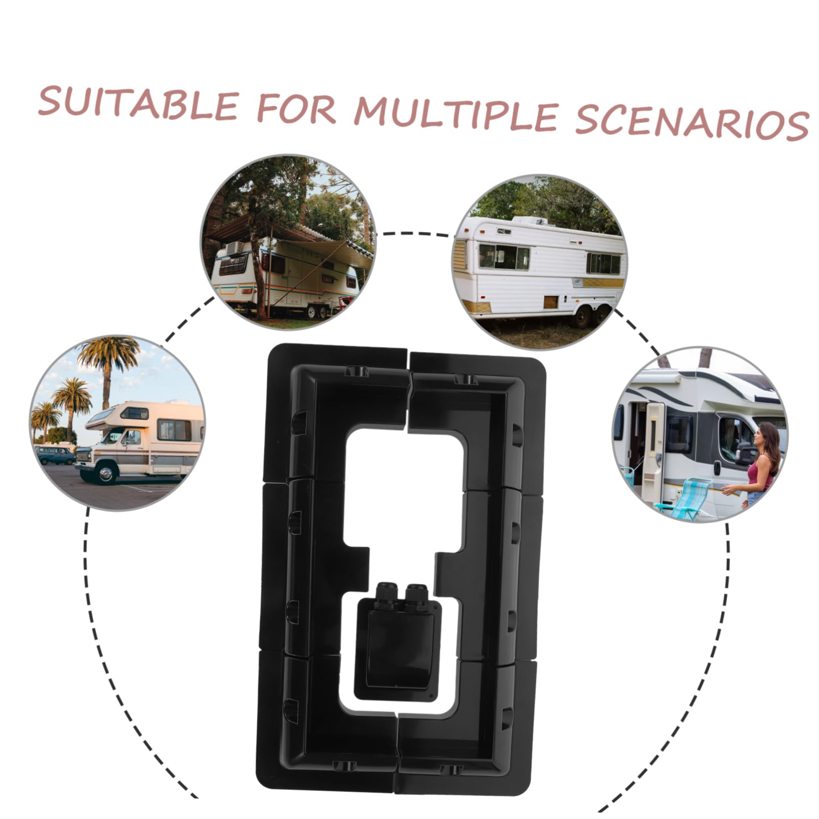 Supporto per Pannello Solare Nero 7 Pezzi in Abs, Installazione senza Fori, Struttura Stabile per Esterni e Yacht