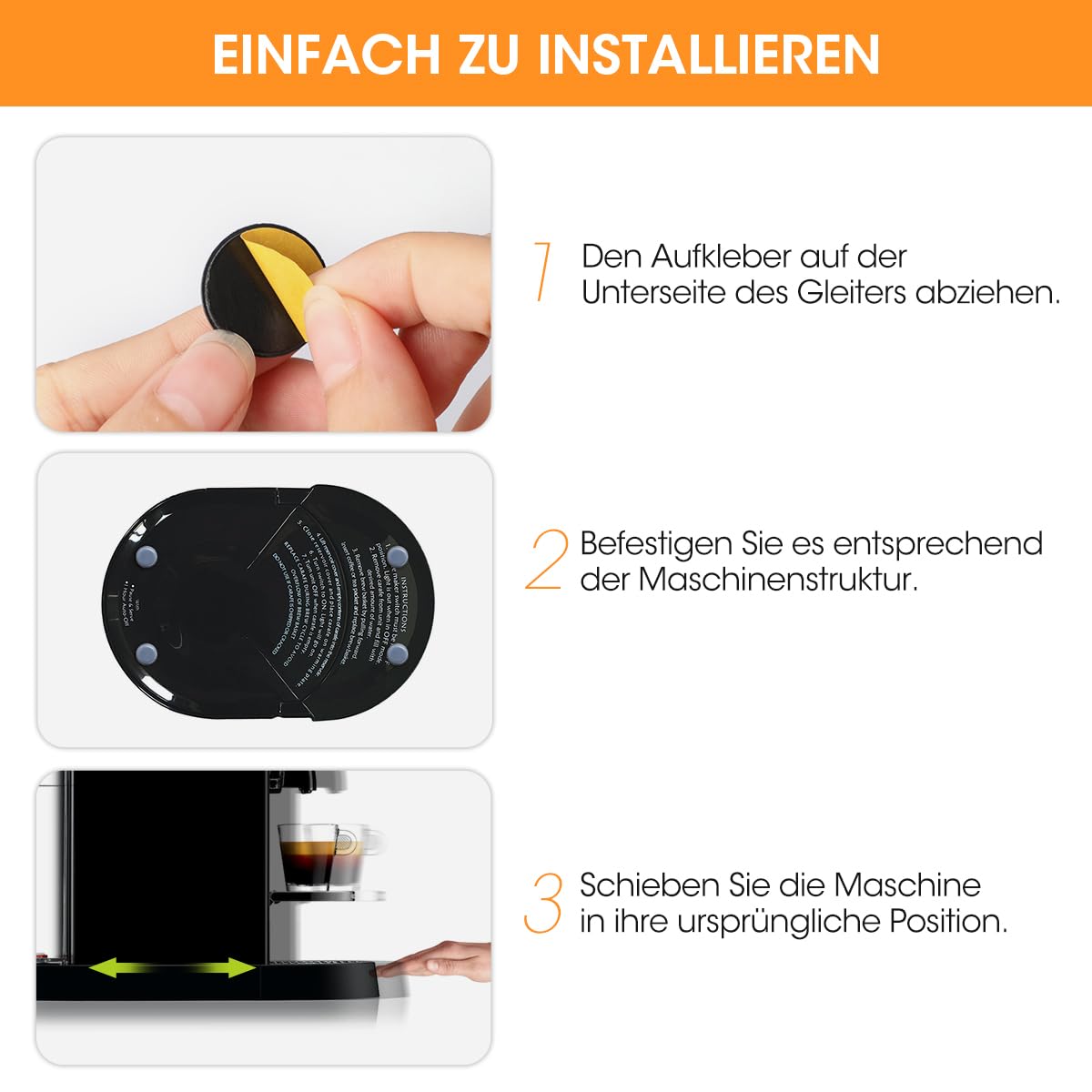 Aieve Unsichtbares Gleiter, 24 Stück, Magischer Teflon-Schieber, für die meisten Arbeitsplatten, kleine Küchengeräte, Kaffeemaschine, Luftfritteuse, Mixer und mehr, leicht zu bewegen und platzsparend