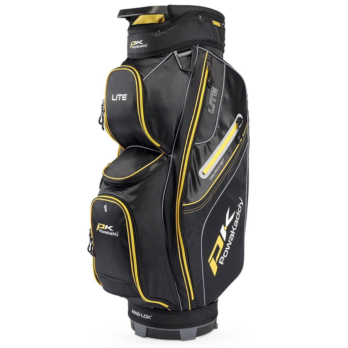 Powakaddy Lite All-rounder Cart Bag - Black/Yellow Trim - One Size