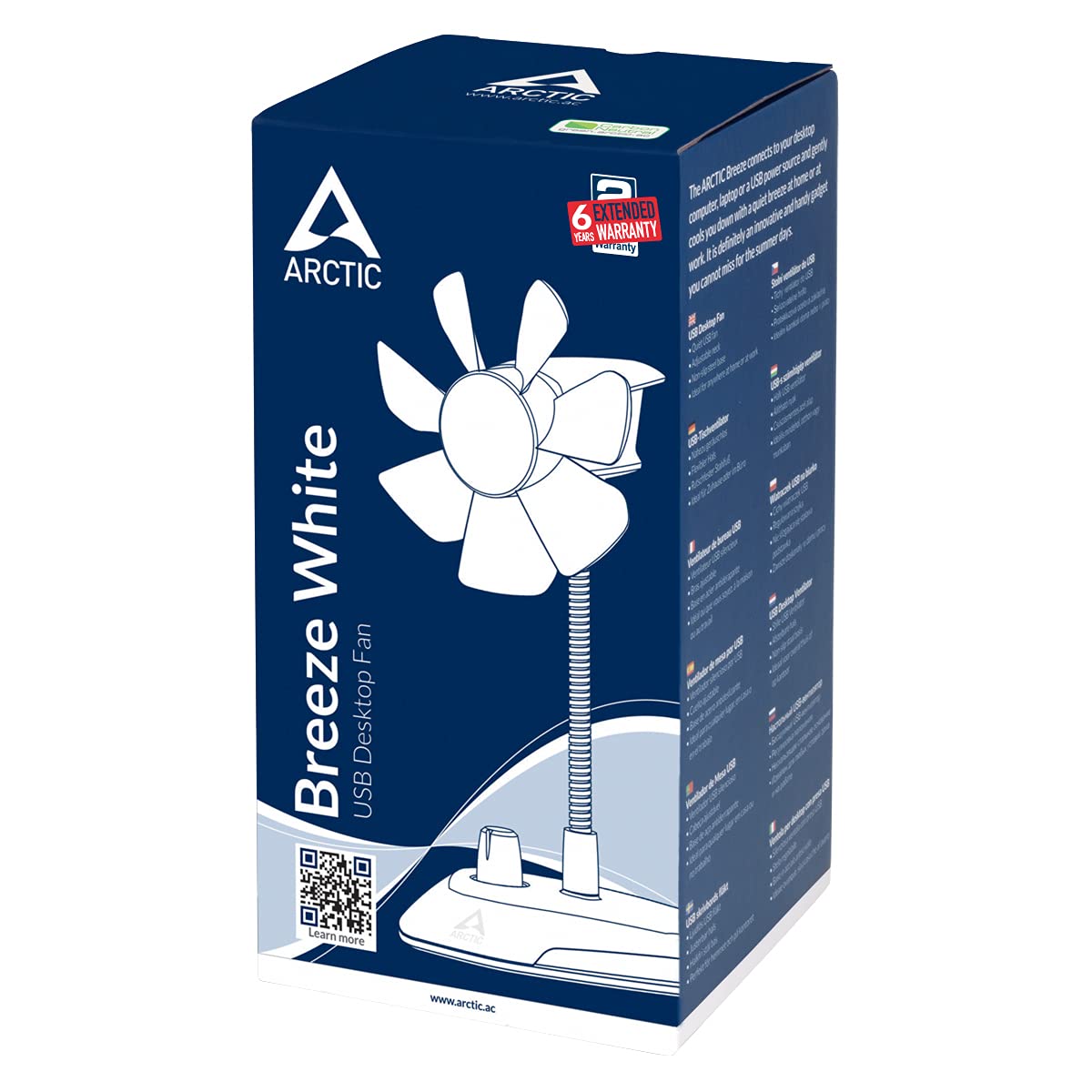 Ventilateur De Bureau Arctic Breeze - Couleur Bleu, Col Flexible, Vitesse Réglable, Alimentation USB - 14
