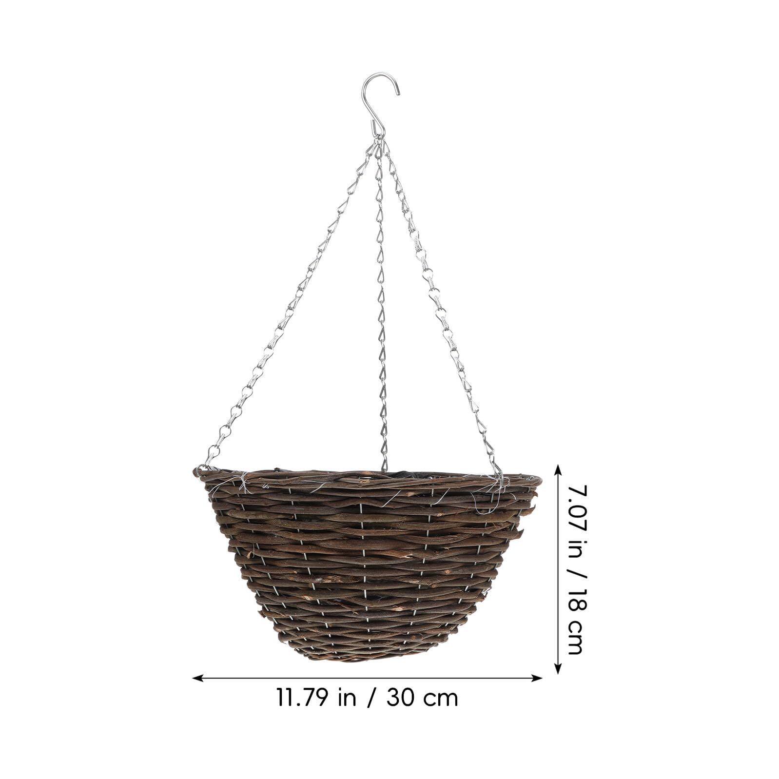 Set 2 Pezzi Vasi Sospesi per Piante in Rattan Fatti a Mano, Portavasi da Balcone Eleganti e Resistenti in Metallo per Fiori e Piante Grasse, per Finestre e Balconi