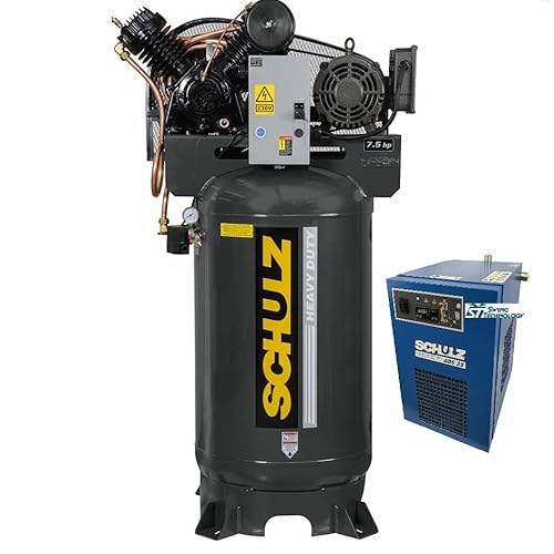 Schulz Vertical 7.5 HP 3-Phase Air Compressor & 35 CFM Dryer