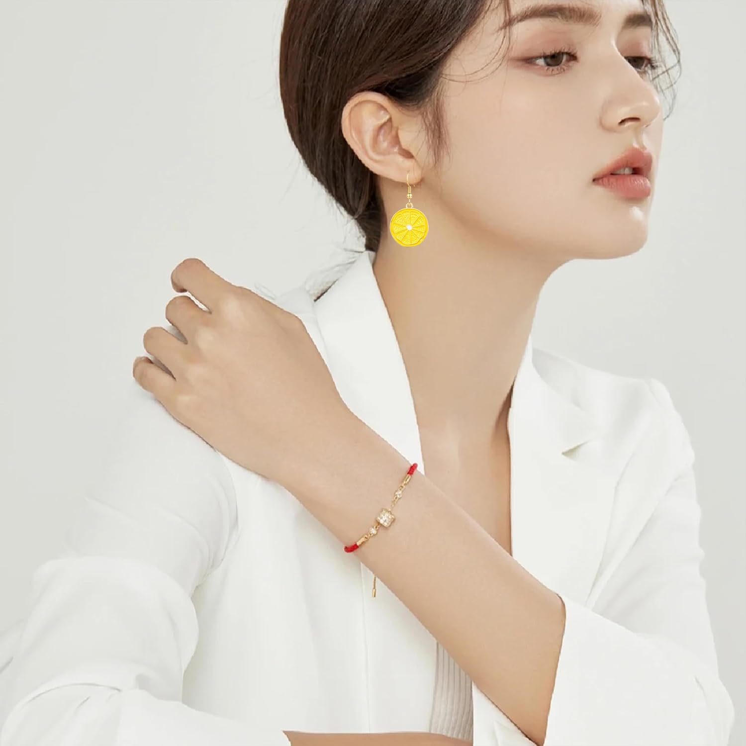 Boho Lemon Dangle Set Earrings Orange Fruit Earrings For Women - Image 3