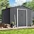 Brightpeak 6x8 FT Outdoor Metal Storage Shed with Double Sloping Roof, Sliding Door, Air Vents & Double Doorknobs, Galvanized Steel Garden Shed (Grey)