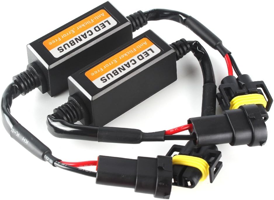 XINFOK H11 H9 H8 Car LED Headlight Canbus Error Free LED Decoder Kits Error Load Resistor Plug & Play Computer Warning Canceller and Anti Flicker (H11/H9/H8)