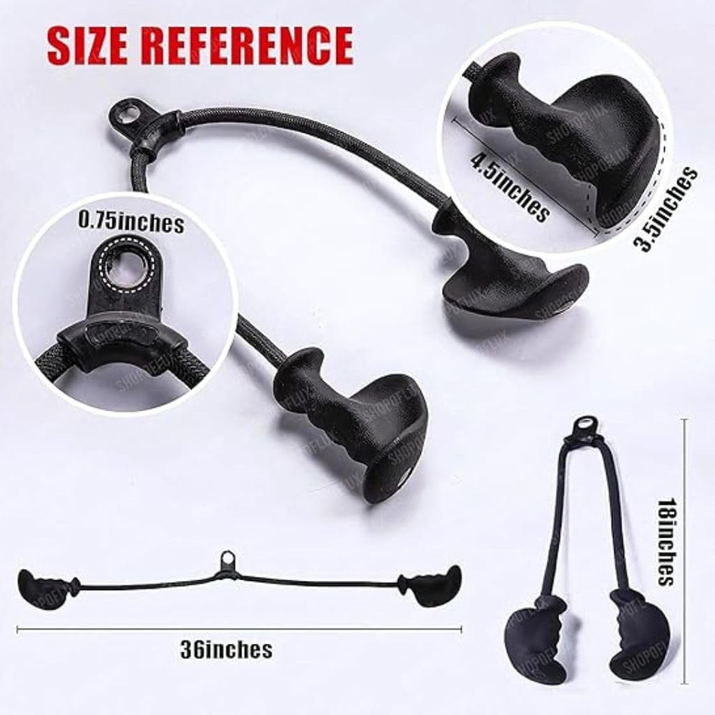 Buy Now Ergonomic Tricep Rope Pull Down Attachment, Black-Blue, 100C...