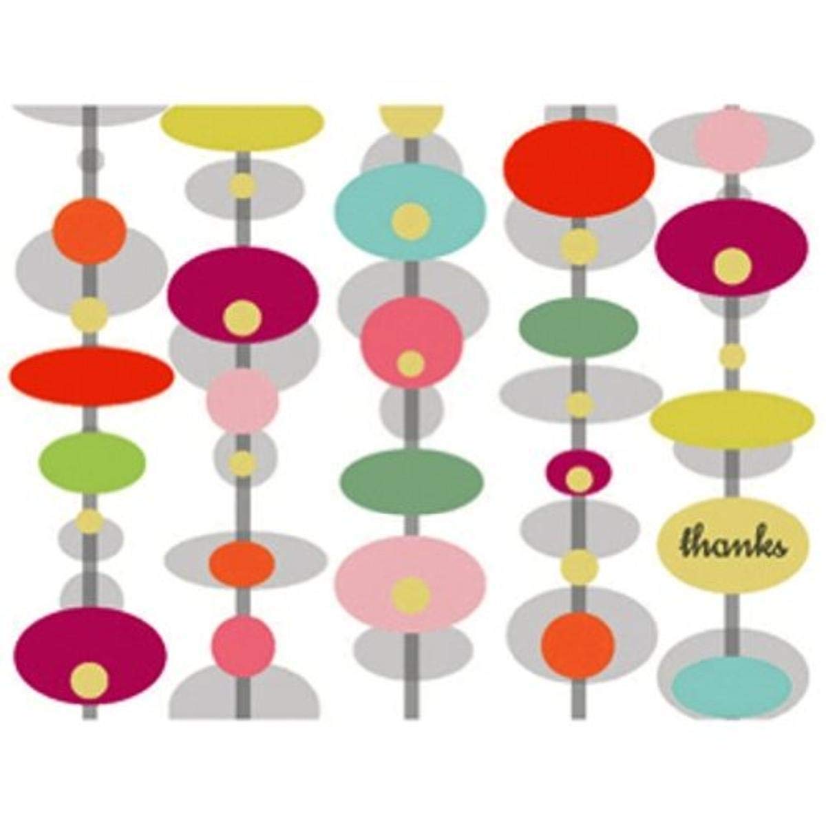 C.R. Gibson 10 Count Thank You Notes Box, Modern Dot (Discontinued by Manufacturer)