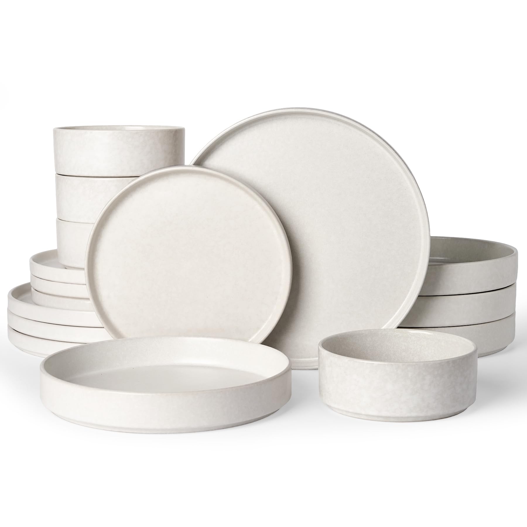 Famiware Nebula 16-Piece Stoneware Dinnerware Set with Pasta Bowls