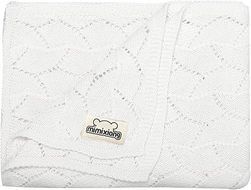 Miniatura 7 de mimixiong Manta de bebé 100 % algodón puro, extra suave, celular neutro, manta de cuna para recién nacido, niño y niña, tamaño marfil, 30 x 40