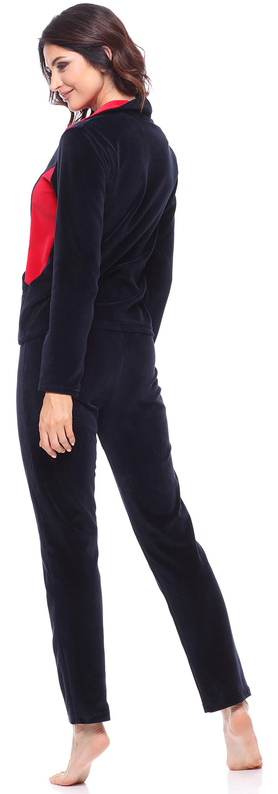 Merry Style Dres Damski z Weluru MSMG001 (Navy Niebieski Czerwony(1726), 3XL)