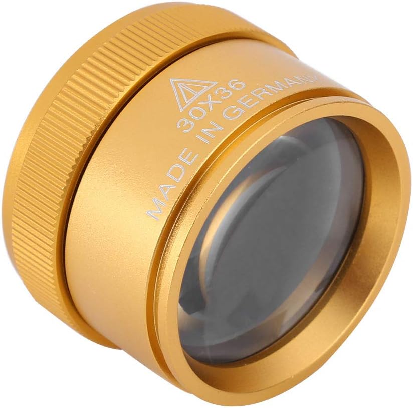Jewelers Loupe, Handheld 30X Pocket Jewelry Identification Magnifier Loupe Magnifier Jewelry Magnifying Glass Loop Magnifier for Gems Diamonds Plants Stamps Antiques and More