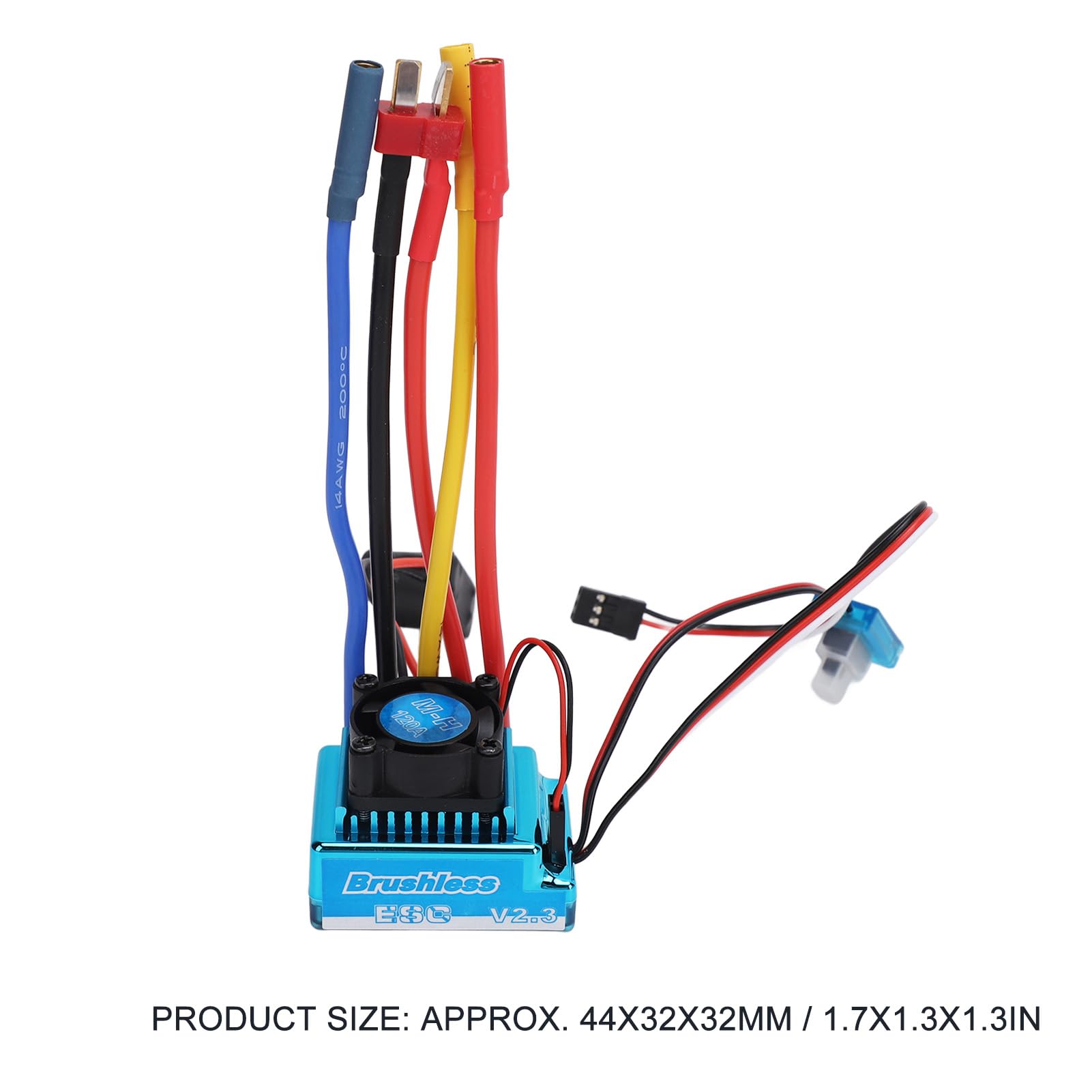 Buachois ESC Brushless Regolatore di Velocita 120A Impermeabile per Auto e Barche RC 1 10 1 12 Controllo Elettronico Alta Potenza con Ventola di Raffreddamento