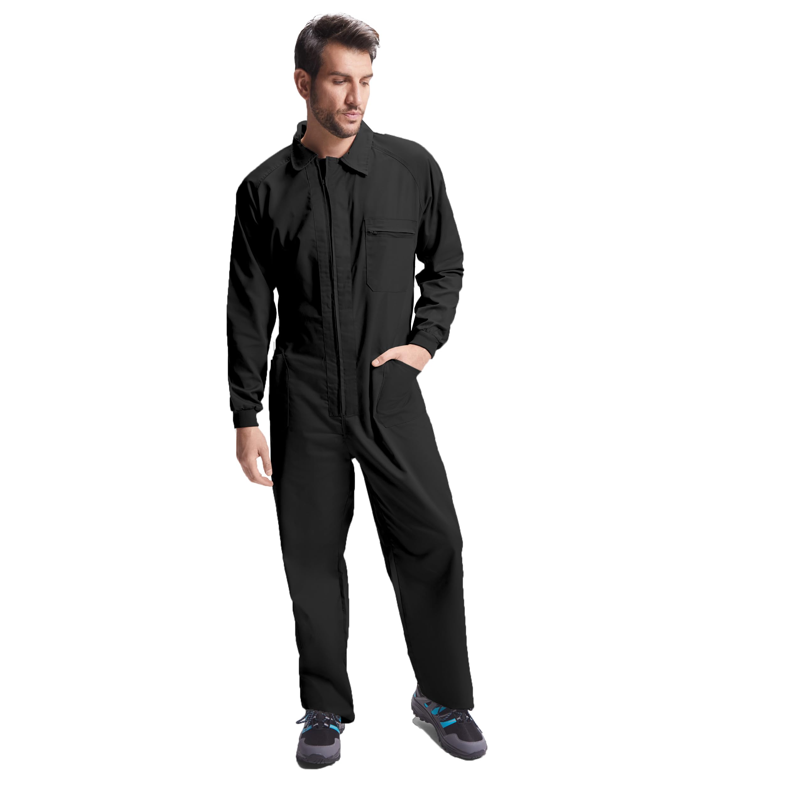 KINKIES Mono de Trabajo para Hombre con Cremallera Central y Multiples Bolsillos - Funda Laboral cómoda