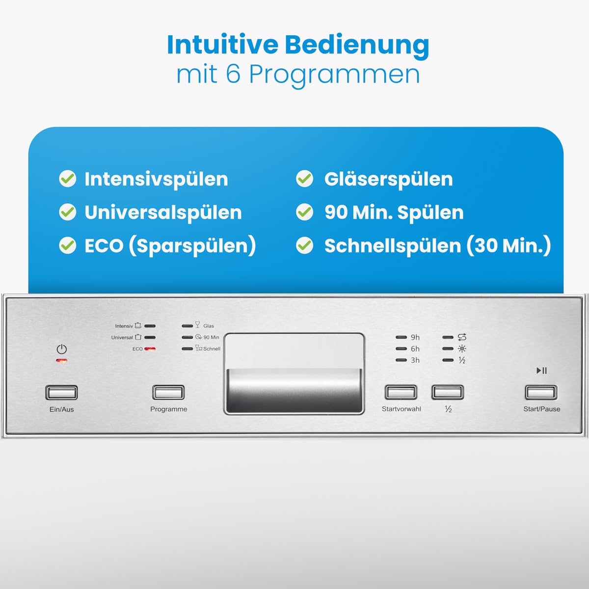 Bomann Geschirrspüler 45 cm teilintegriert Spülmaschine automatische Türöffnung Aquastop 6 Programme GSPE 7422 TI
