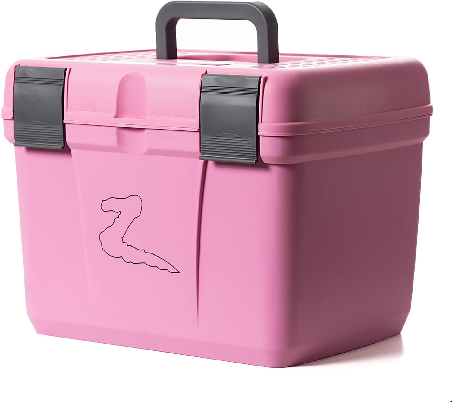 HORZE Smart Grooming Box for Horses, Dogs, Cats with Removable Tray | Non-Slip, Crack Resistant | 16″ x 12″ x 12″ – Wild Rose Pink – One Size