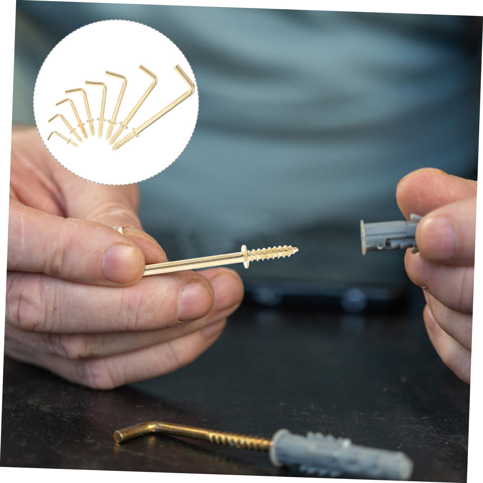 ULTECHNOVO 5 Juegos Ganchos de Tornillo Forma para Colgar Cuadros Tornillos Autorroscantes de Accesorios para Hogar para Instalaciones Diy