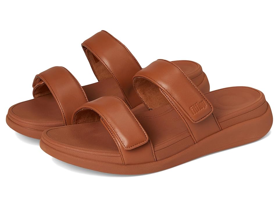 Fitflop F-mode Go Adjustable Flatform Two-bar Slides In Brown