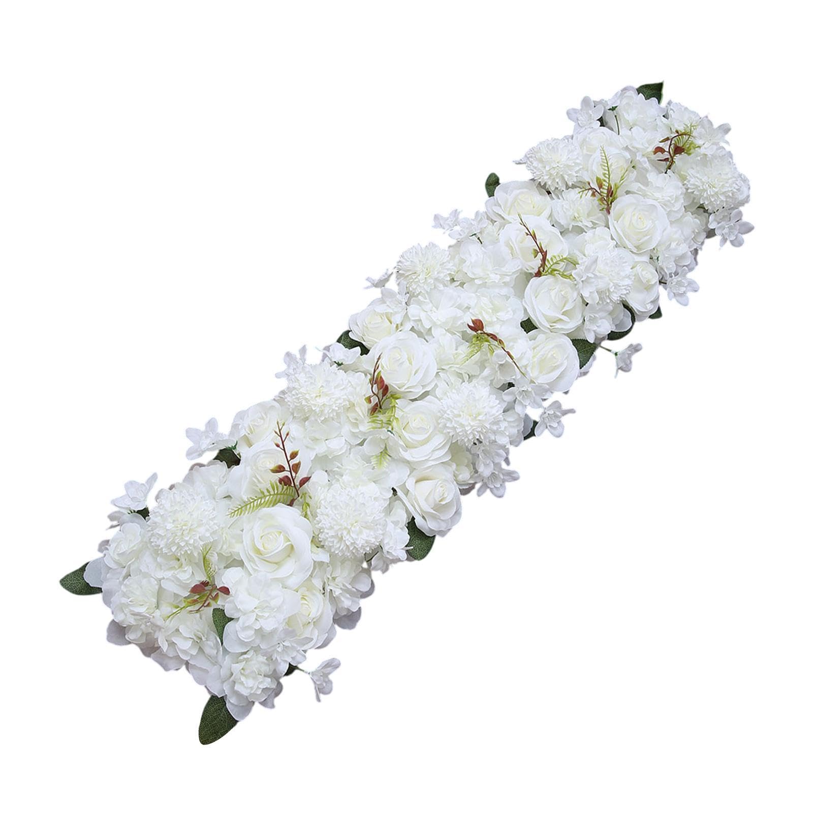 Panneau de Fond Floral En Roses Artificielles, Composition de Fleurs En Soie à Faire Soi-même pour Mariage, Salon, Balcon, Entrée, Blanc