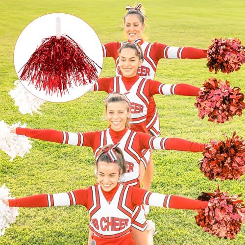 Pompons cheerleading rouges indispensables pour danse et gala - 6