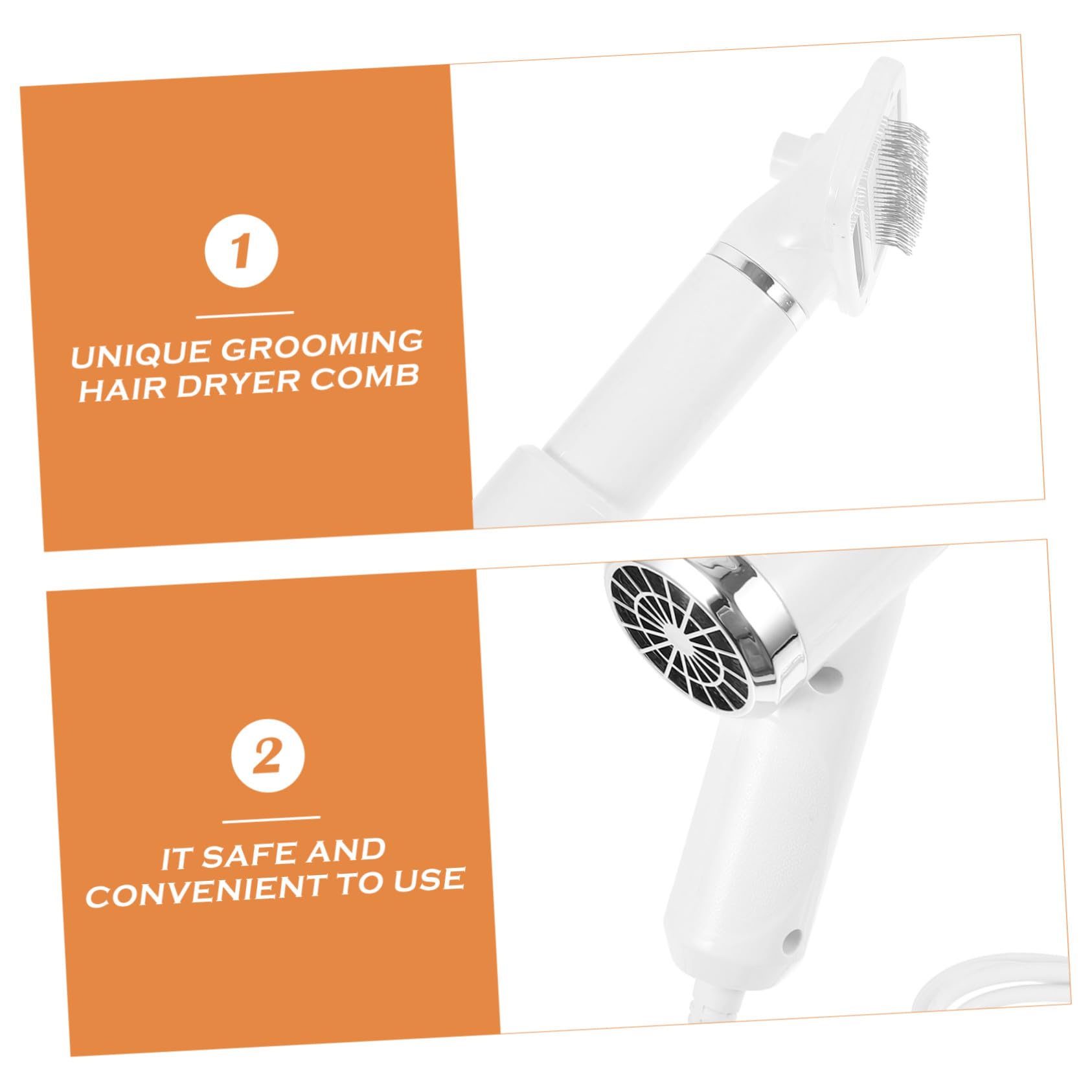 Brosse-souffleur pour Animaux Portable, Peigne Démêlant Blanc en Plastique | Chat et Chien, Usage de Toilettage, Format Compact, Accessoire pour Propriétaires D’animaux