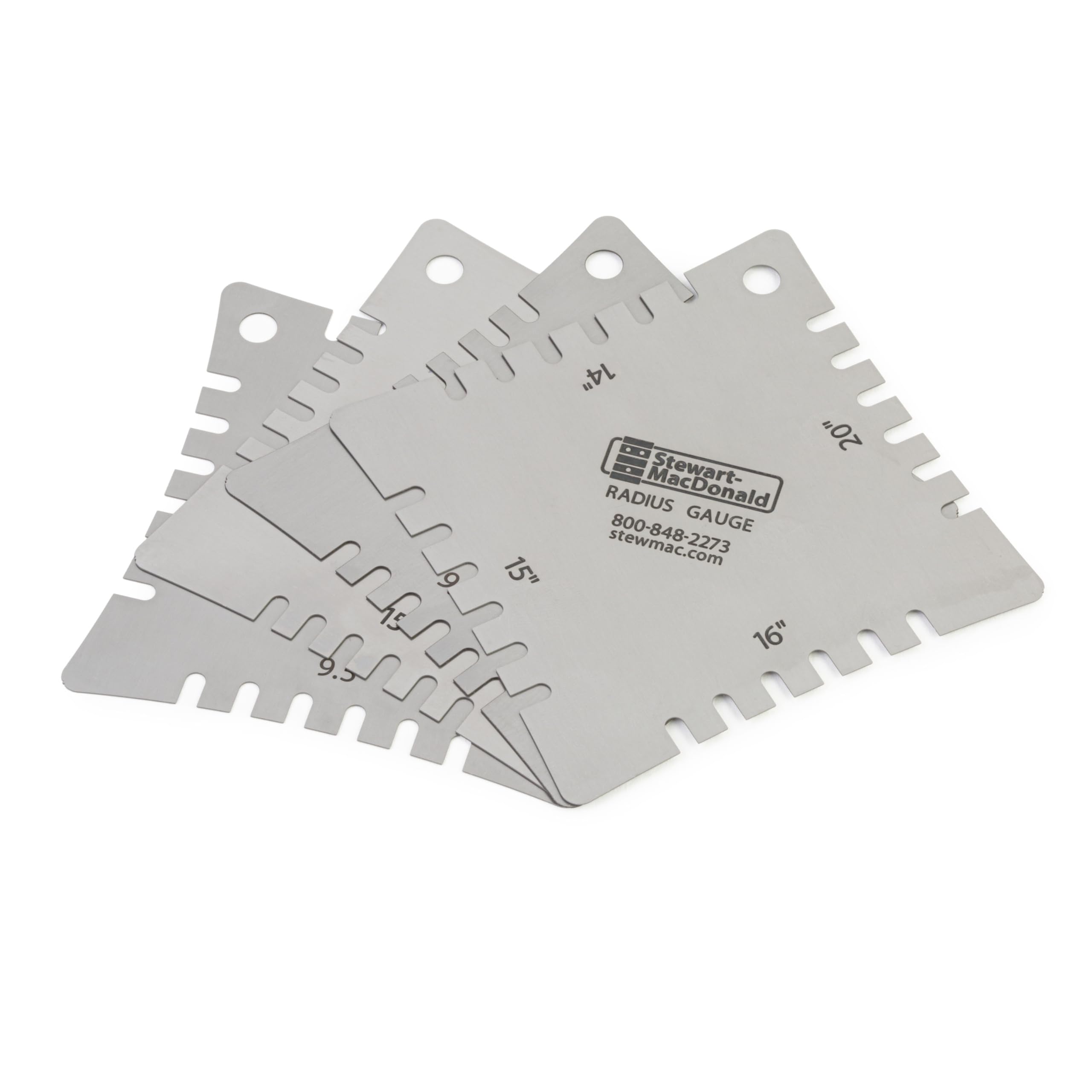 StewMac Calibri per raggio, dentellati, set di 4