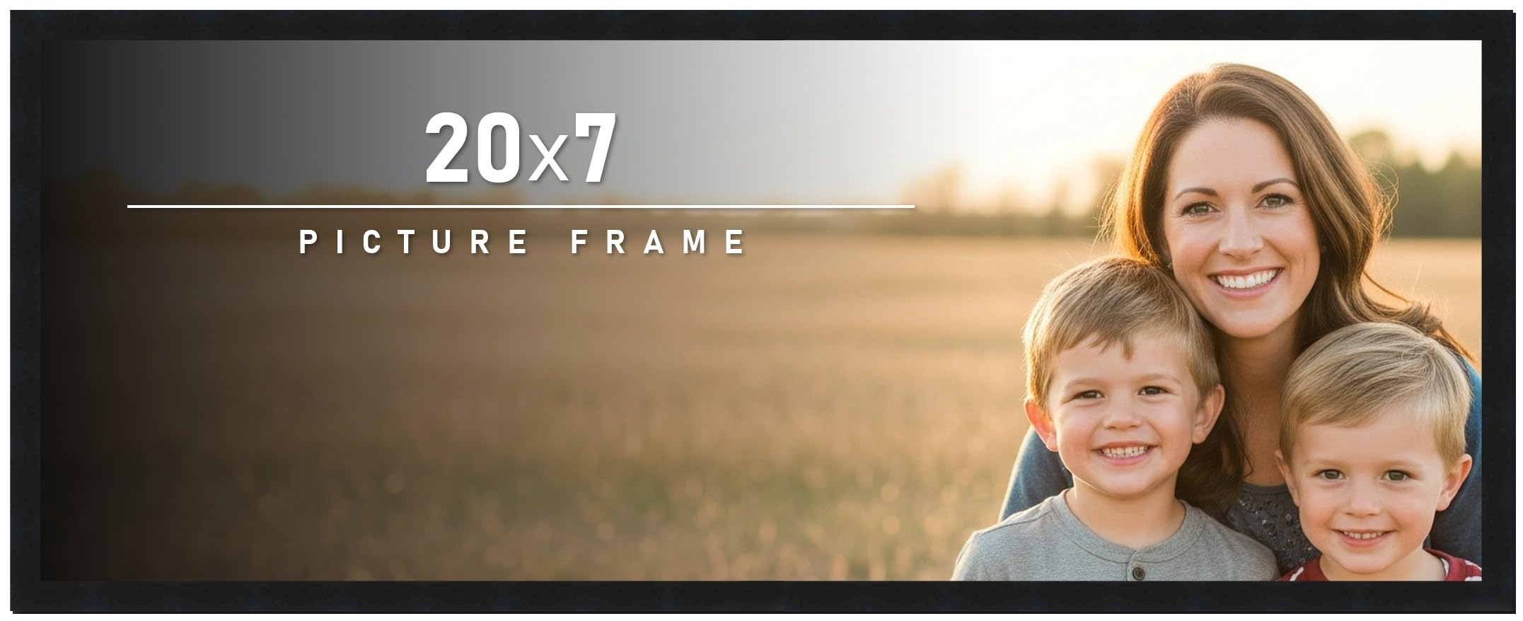 Amazon.co.jp: 20×7インチのフレームブラック写真フレーム - モダンな