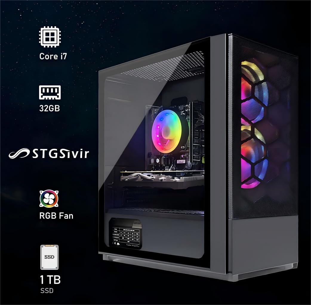 STGsivir Gaming PC – Intel I5-9400F, RX 580 8GB, 16GB RAM, 512GB SSD, Inkl. Windows 11
