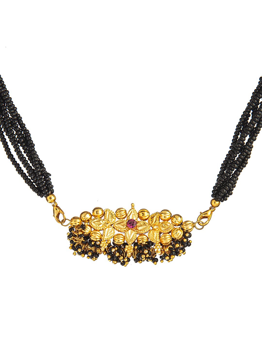 Shining Jewel - By Shivansh Gold Plated Traditional Black Beads Thushi Mangalsutra Necklace For Women & Girls (Sj_2999_Bk) (B09MYZBC53) Amazon Price History, Amazon Price Tracker