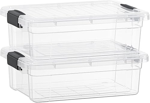 Miniatura 30 de Superio Cajas de almacenamiento transparentes con tapas, contenedores de plástico de 8.75 cuartos de galón para organizar, cajas apilables, sin BPA,