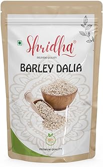 Shridha Barley Dalia | healthy by nature Organic Pearl Barley |High Fiber Jau|Cooks Like Rice|Ideal for Risottos & Soups|Premium Organic Staple| Organic & Naturally Gluten Free| Natural & Whole Grain (1 kg)