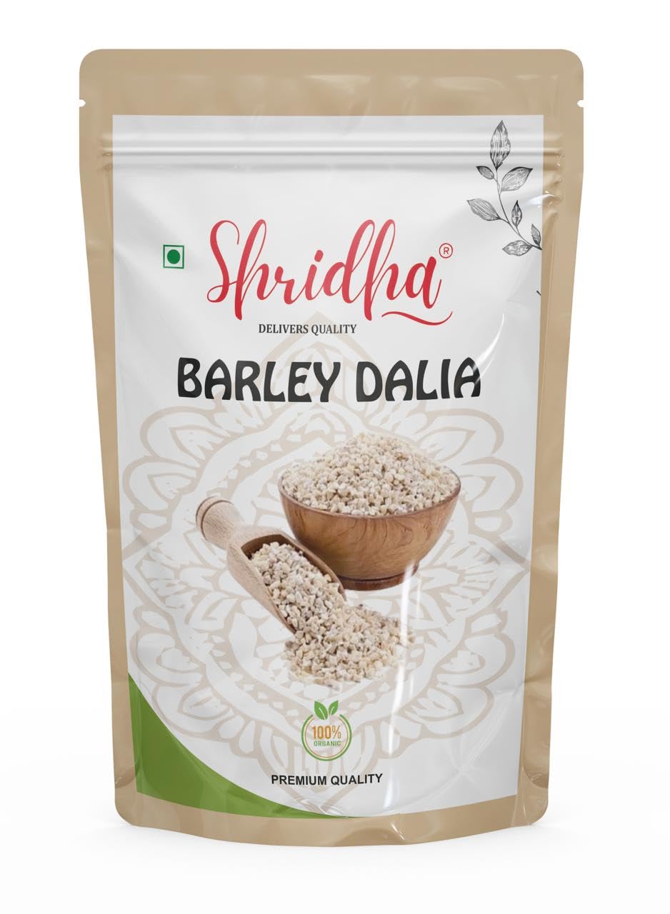 Shridha Barley Dalia | healthy by nature Organic Pearl Barley |High Fiber Jau|Cooks Like Rice|Ideal for Risottos & Soups|Premium Organic Staple| Organic & Naturally Gluten Free| Natural & Whole Grain (250 gm)