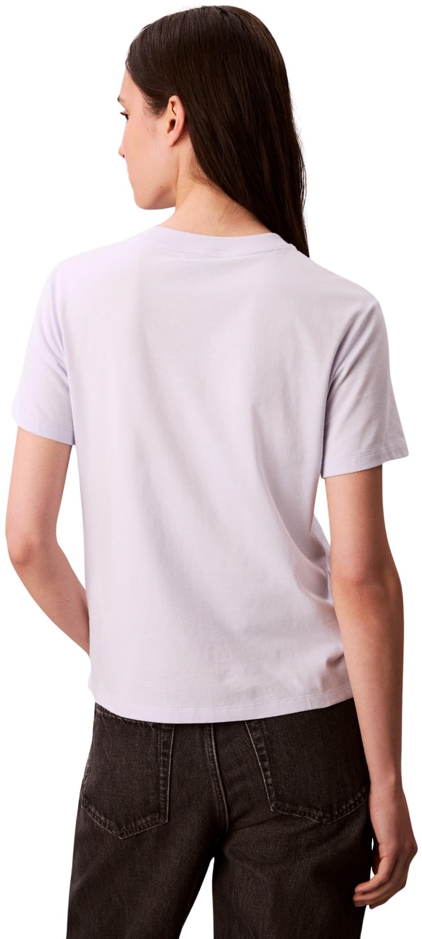 Calvin Klein Damen T-Shirt Kurzarm Logo Classic Regular Fit, Violett (Lacey Lilac), M – Ansicht 2
