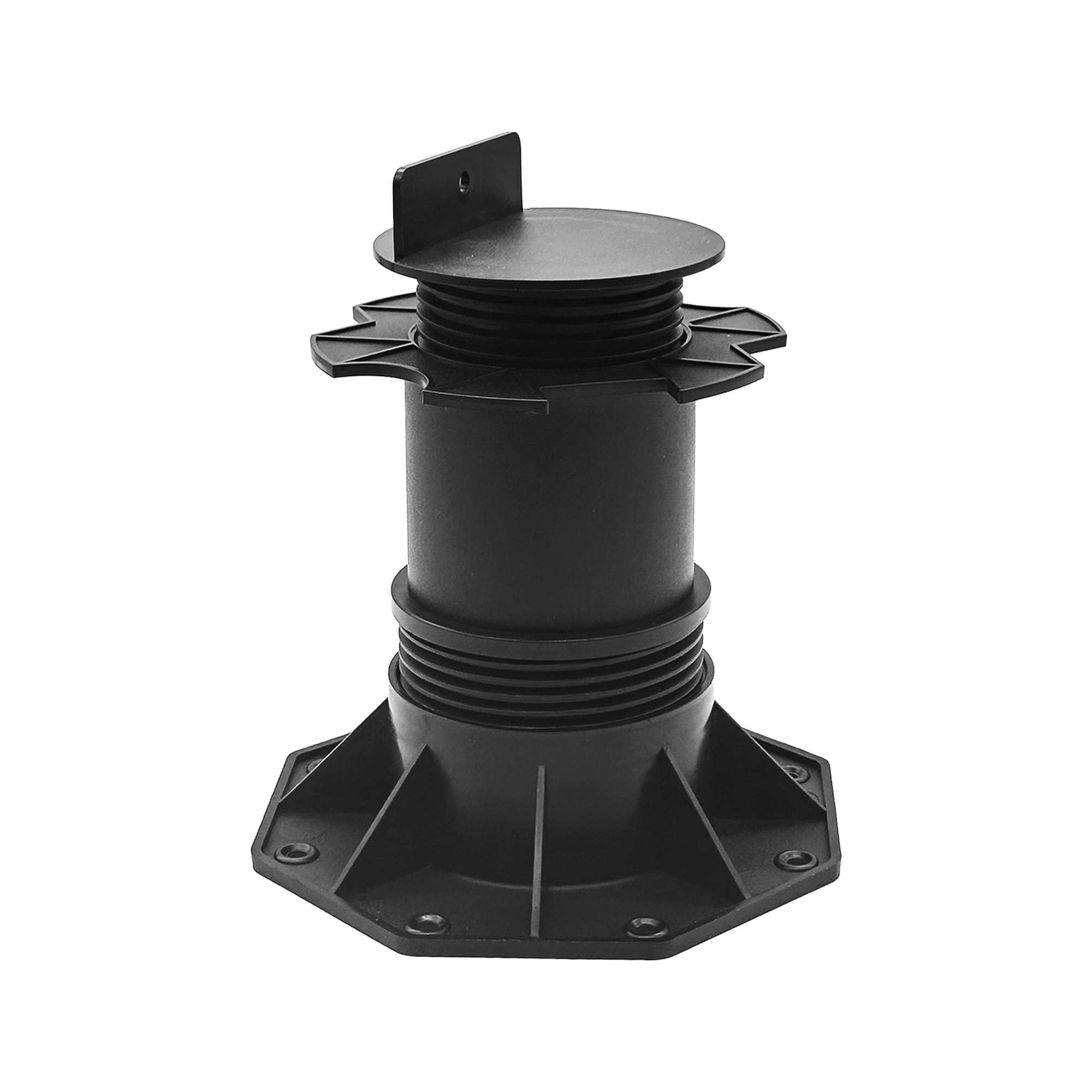 Nicoman Adjustable Deck Support Pedestal, Black, Plastic, for Elevated Decking and Joist Systems (Deck Pedestal - 1 Pack, 140-220mm)