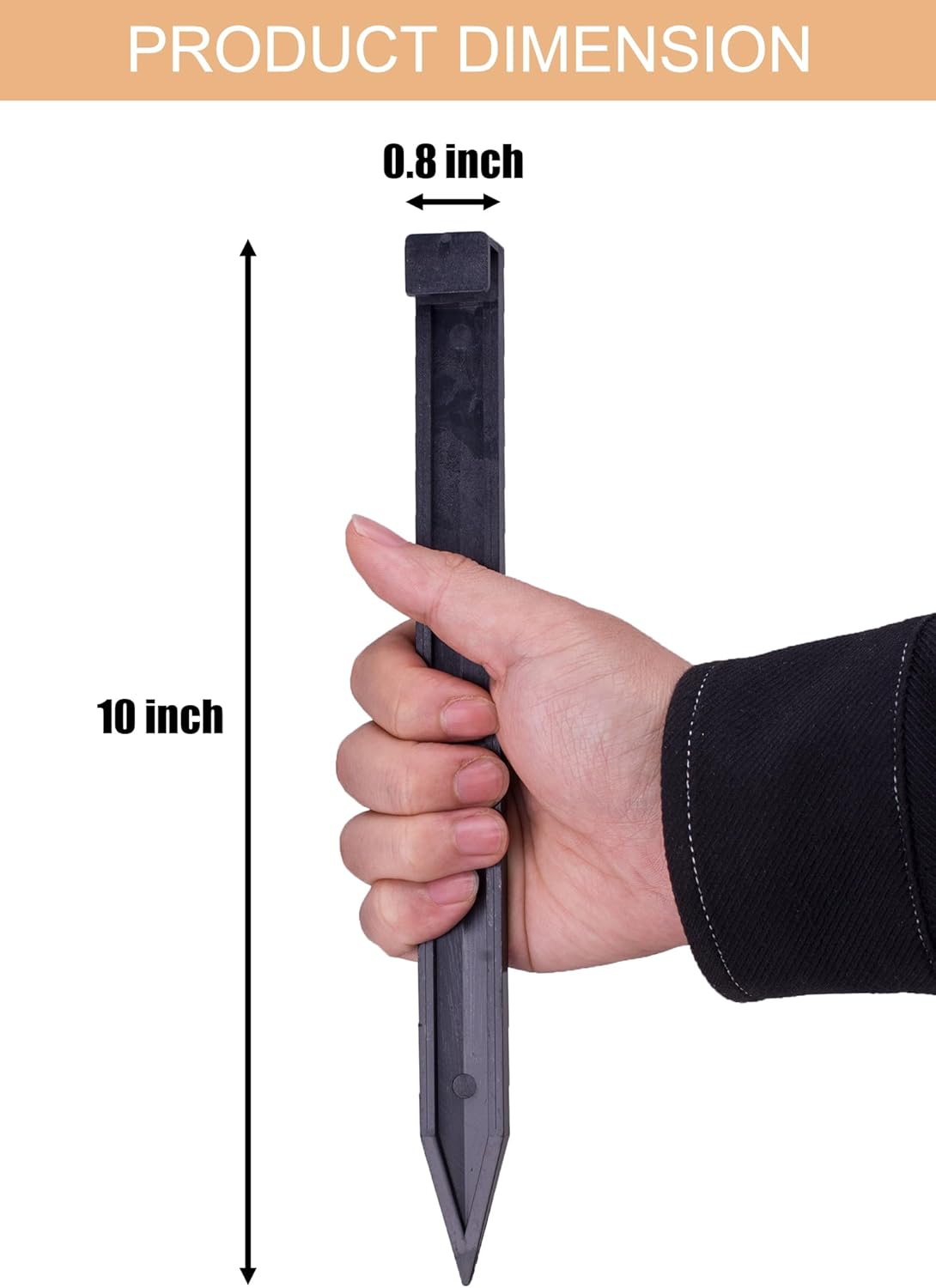 Landscape Edging Spikes, 12 Pcs 10 Inch Garden Stakes Anchoring Spikes for Paver Edging, Weed Barriers, Turf, Tent, Weed Barrier, Timber, Carpentry, Tent etc. (12, Black) - Image 2