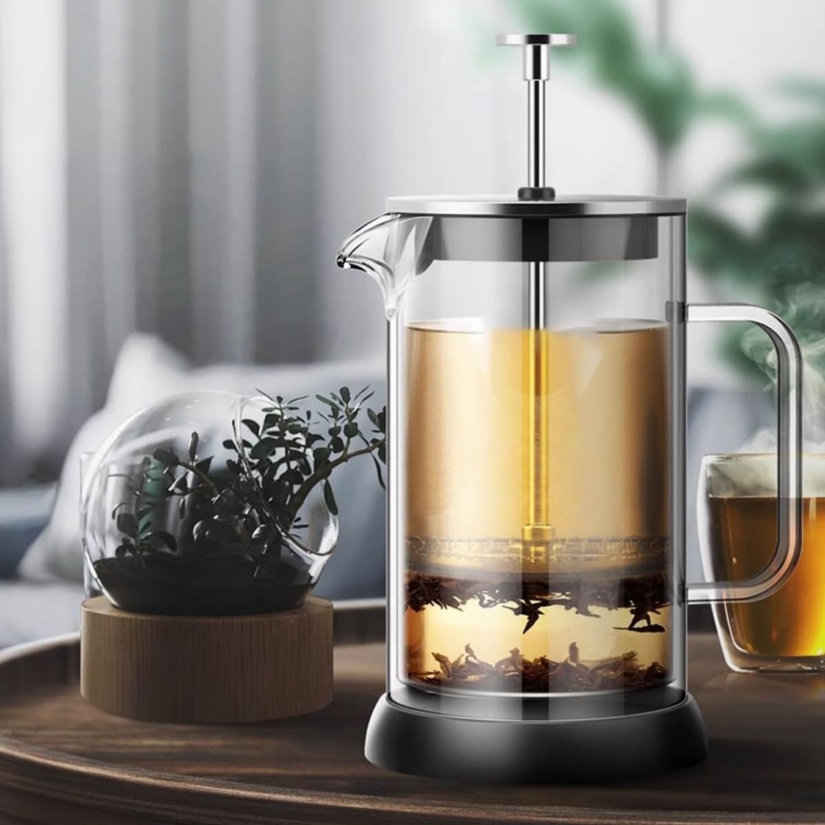 Ekspres Do Kawy French Press, Żaroodporny Dzbanek Do Kawy Ze Szkła Borokrzemianowego Z 3-poziomowymi Filtrami Do Demontażu, Przenośny Ekspres Do Kawy Na Zimno(1000ml)