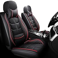 Vista 34 de URINOVET Funda de cuero para asiento de automóvil, fundas de asiento de lujo impermeables para KIA Forte Koup 2010-2016 (juego completo, café)