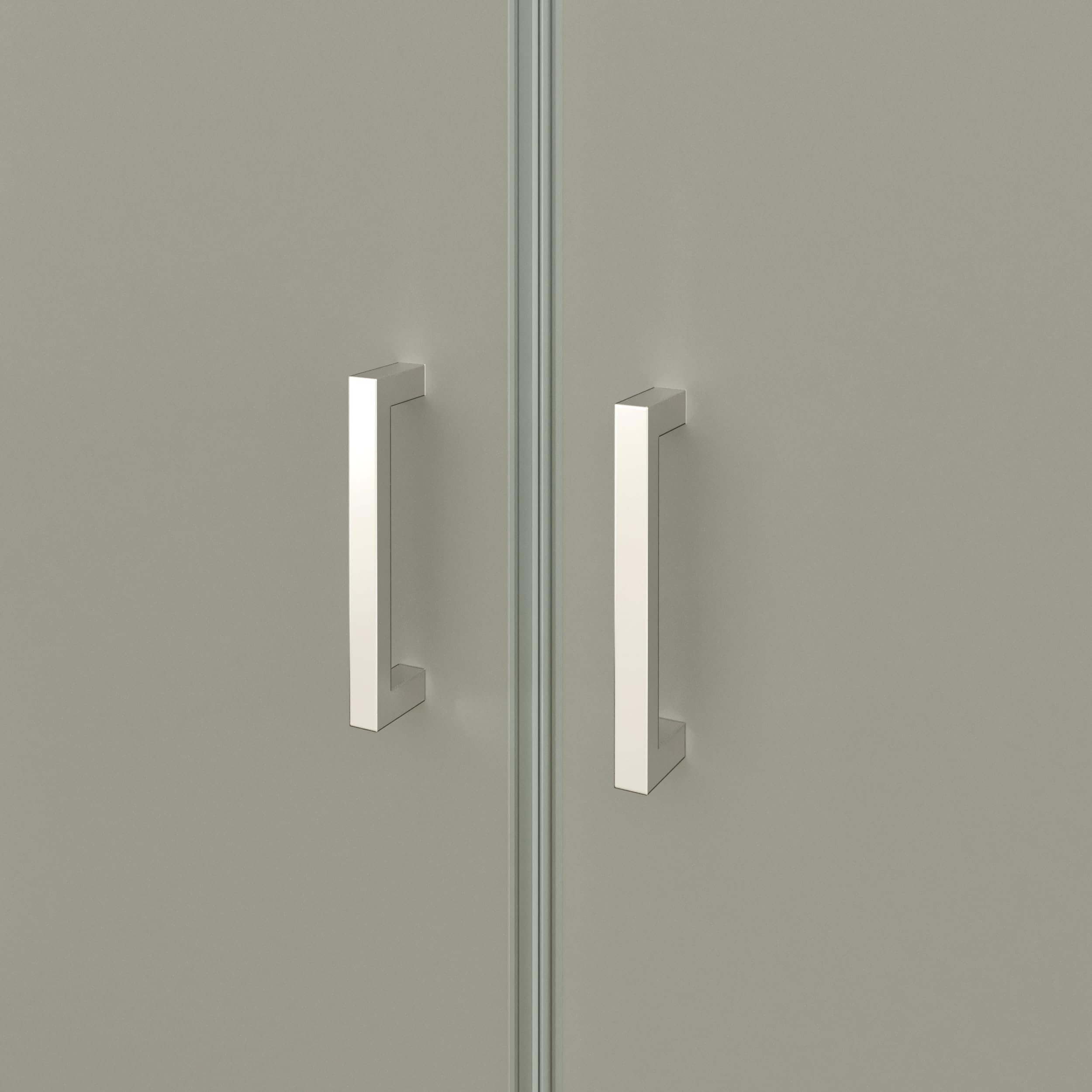 Mampara de Ducha LARA, Puerta Doble Abatible 77-80 x 195 cm - Vidrio de Seguridad Satinado ESG 6MM, Perfiles Cromo #NF